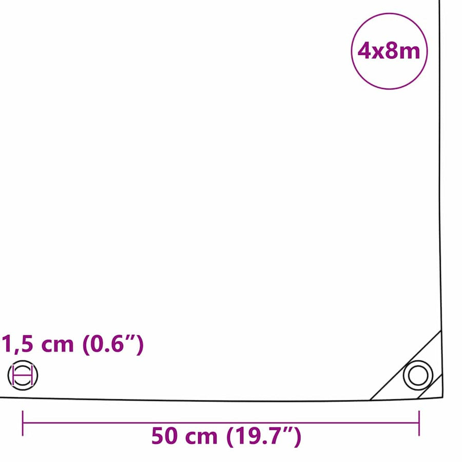 Zeil 650g / m² Oranje 4 x 8 m Canvas met PVC-coating