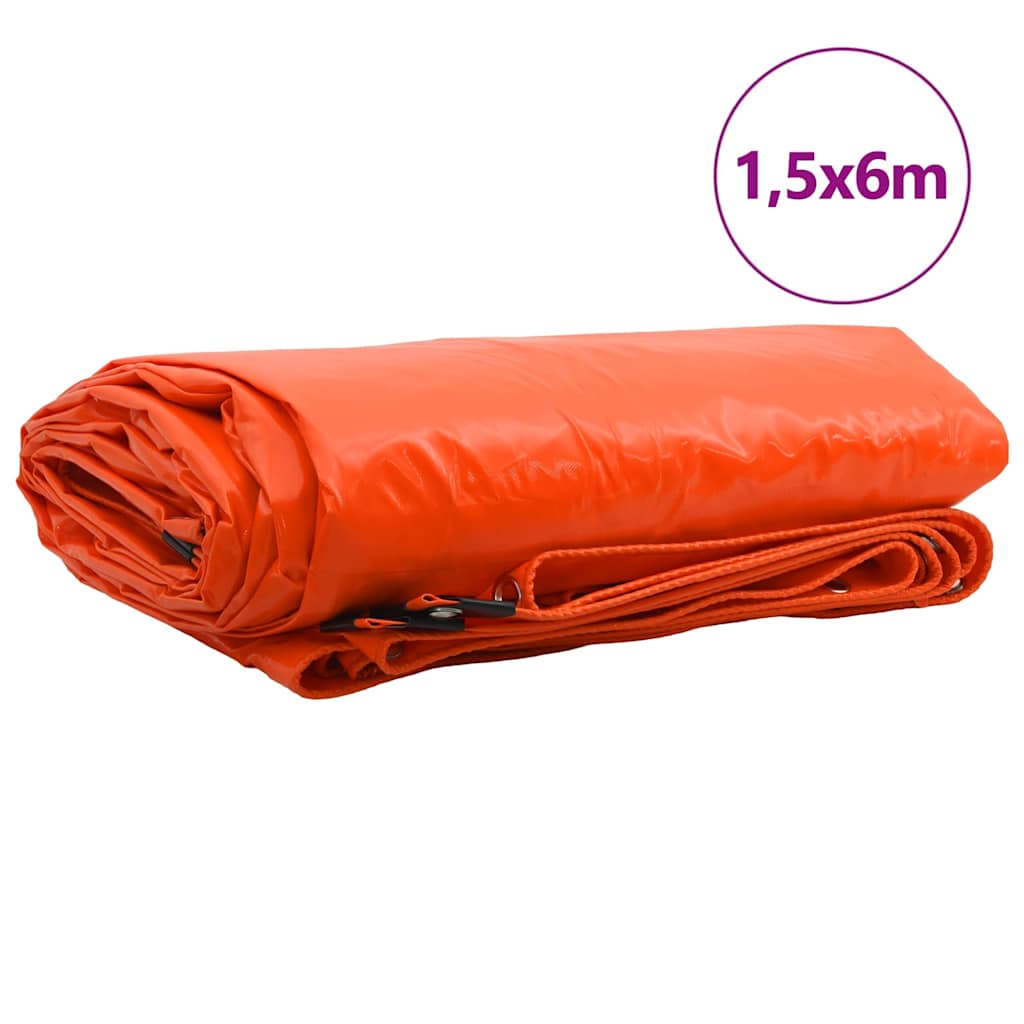Zeil 650g / m² Oranje 1,5 x 6 m Canvas met PVC-coating