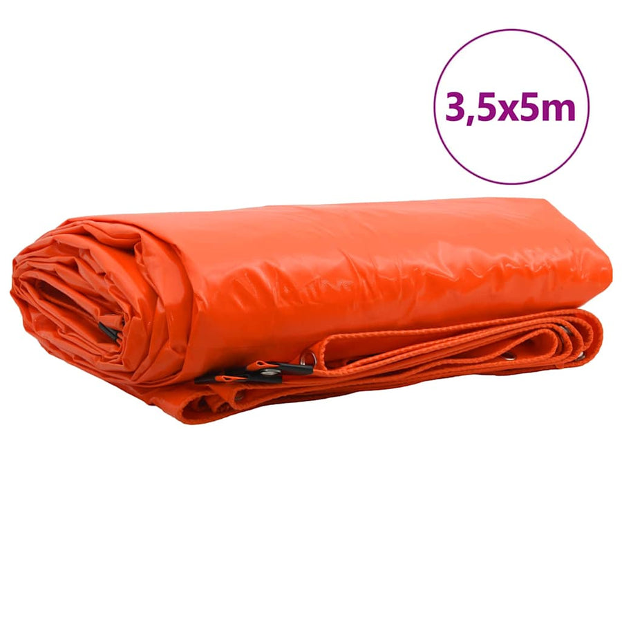Zeil 650g / m² Oranje 3,5 x 5 m Canvas met PVC-coating