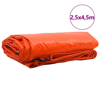 Zeil 650g / m² Oranje 2,5 x 4,5 m Canvas met PVC-coating