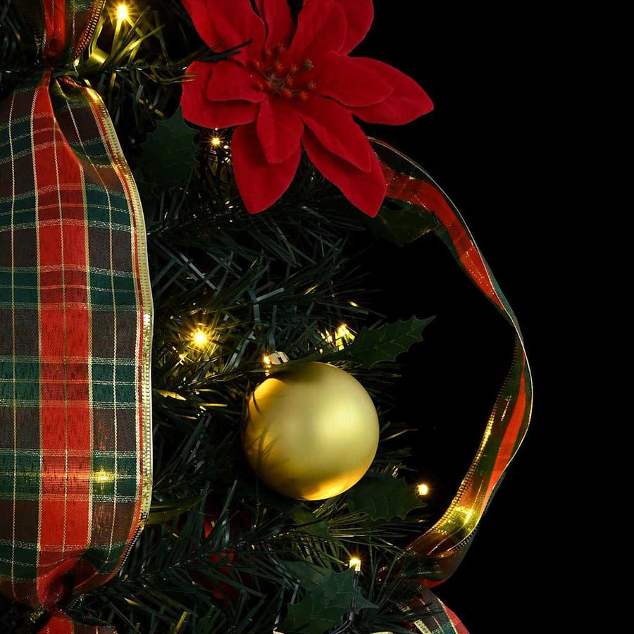 Kunstkerstboom met 50 LED met standaard Groen 120 cm PVC