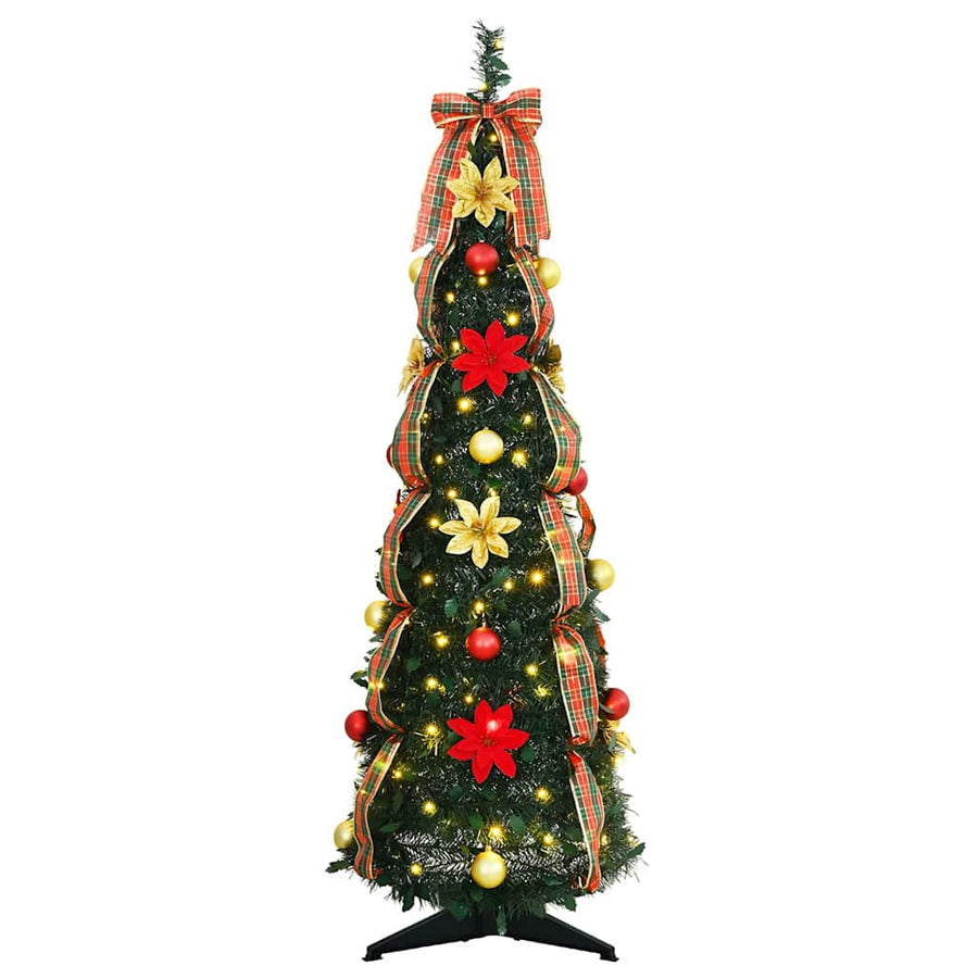 Kunstkerstboom met 50 LED met standaard Groen 120 cm PVC
