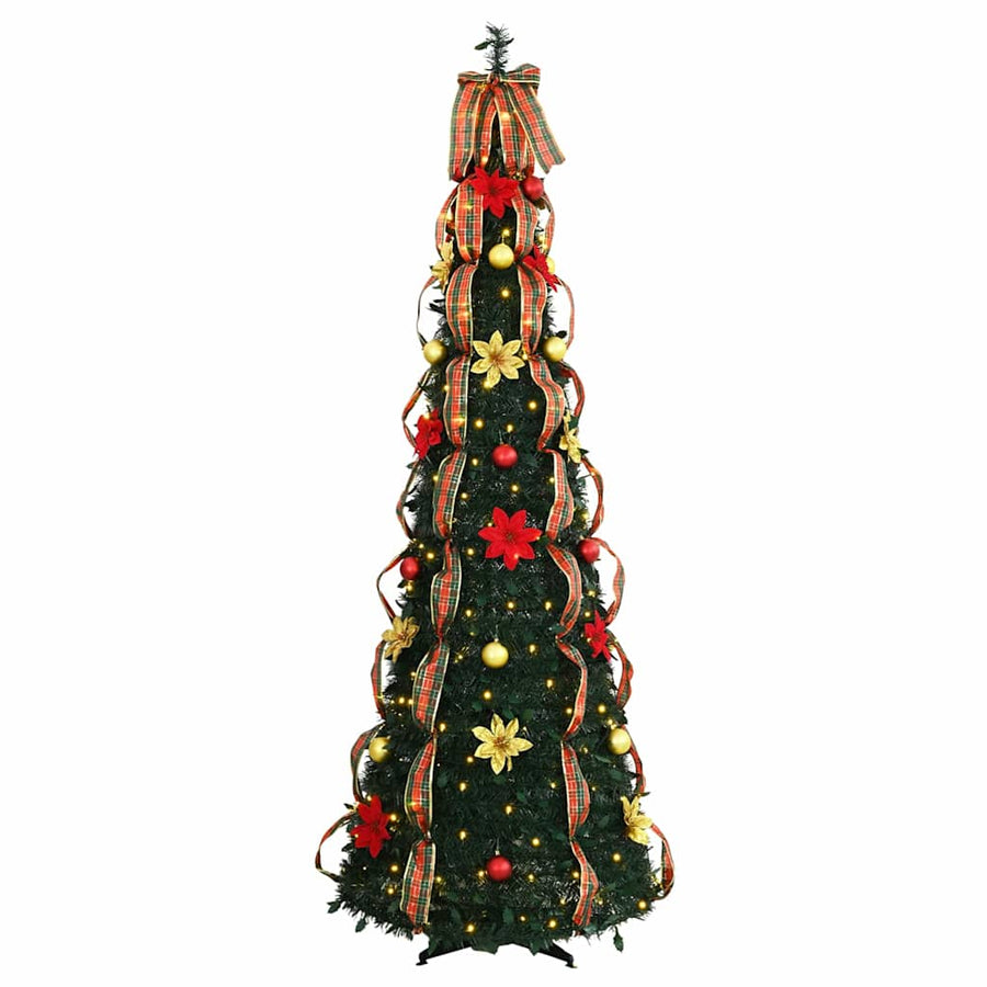 Kunstkerstboom met 150 LED met standaard Groen 180 cm PVC