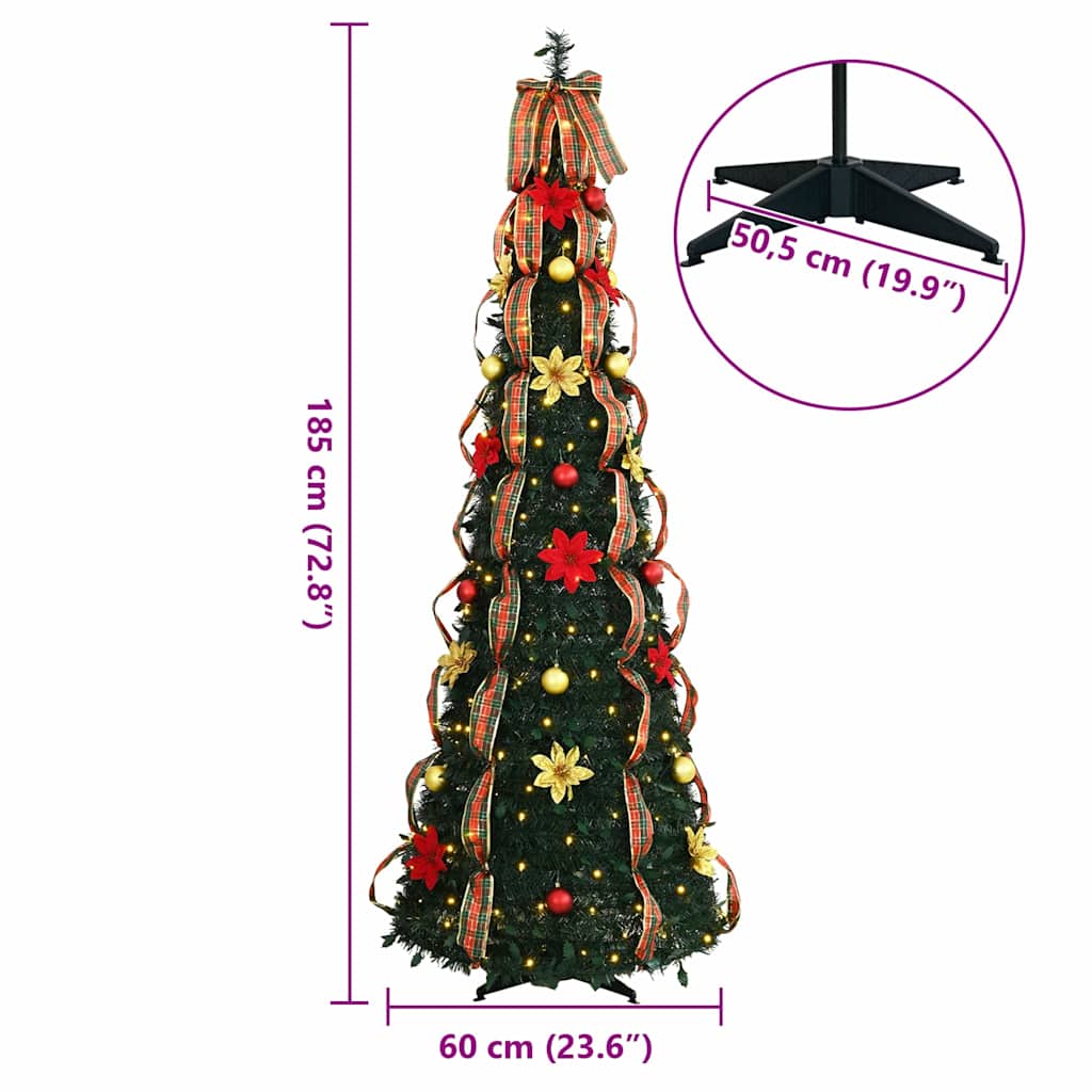 Kunstkerstboom met 150 LED met standaard Groen 180 cm PVC