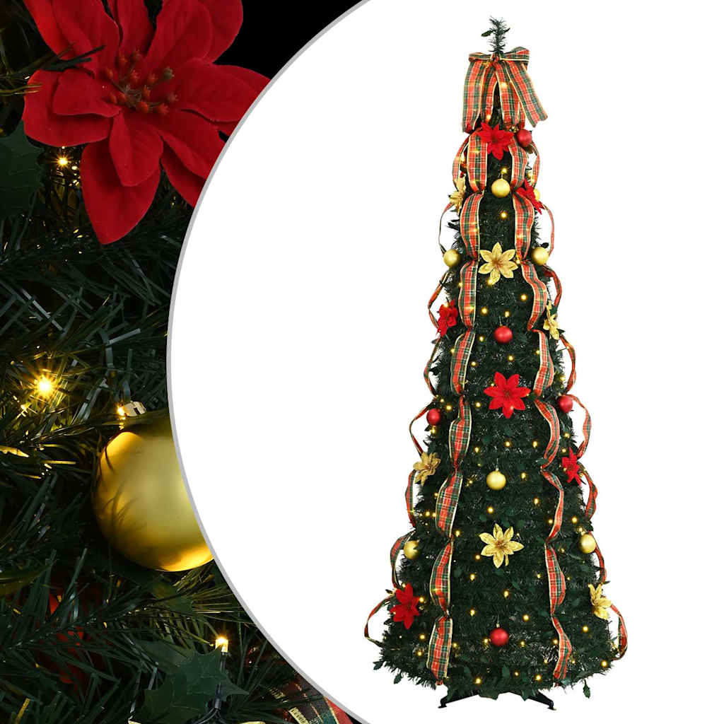 Kunstkerstboom met 200 LED met standaard Groen 210 cm PVC
