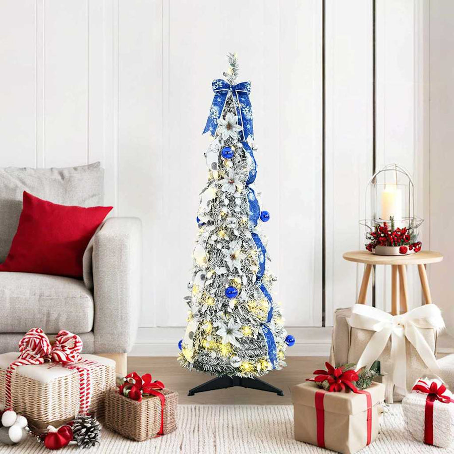 Kunstkerstboom met 50 LED met standaard Groen 120 cm PVC