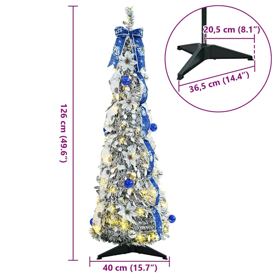 Kunstkerstboom met 50 LED met standaard Groen 120 cm PVC
