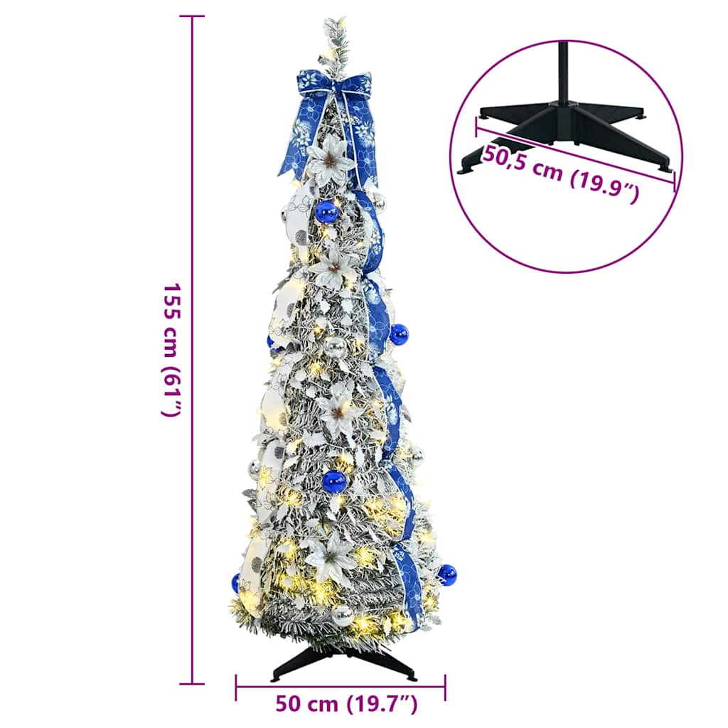 Kunstkerstboom met 100 LED met standaard Groen 150 cm PVC