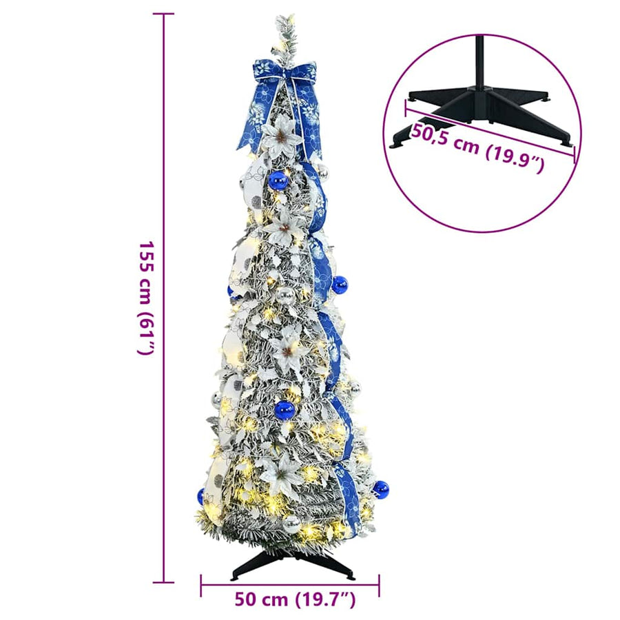 Kunstkerstboom met 100 LED met standaard Groen 150 cm PVC