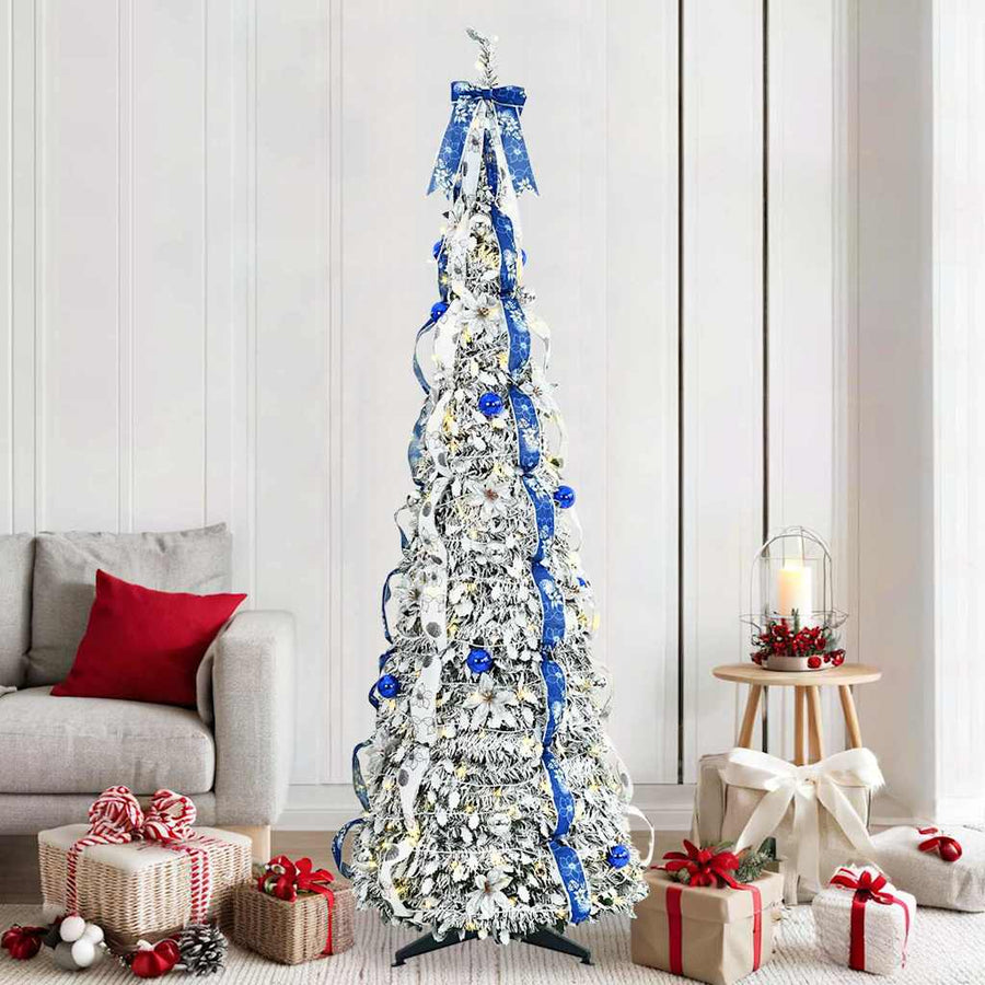 Kunstkerstboom met 200 LED met standaard Groen 210 cm PVC