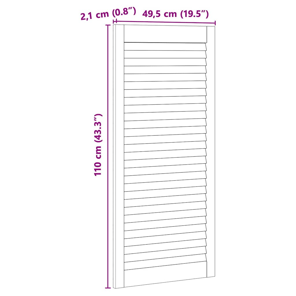 Kastdeuren 4 pcs Bruin 110 x 49.5 x 2.1 cm Massief grenenhout