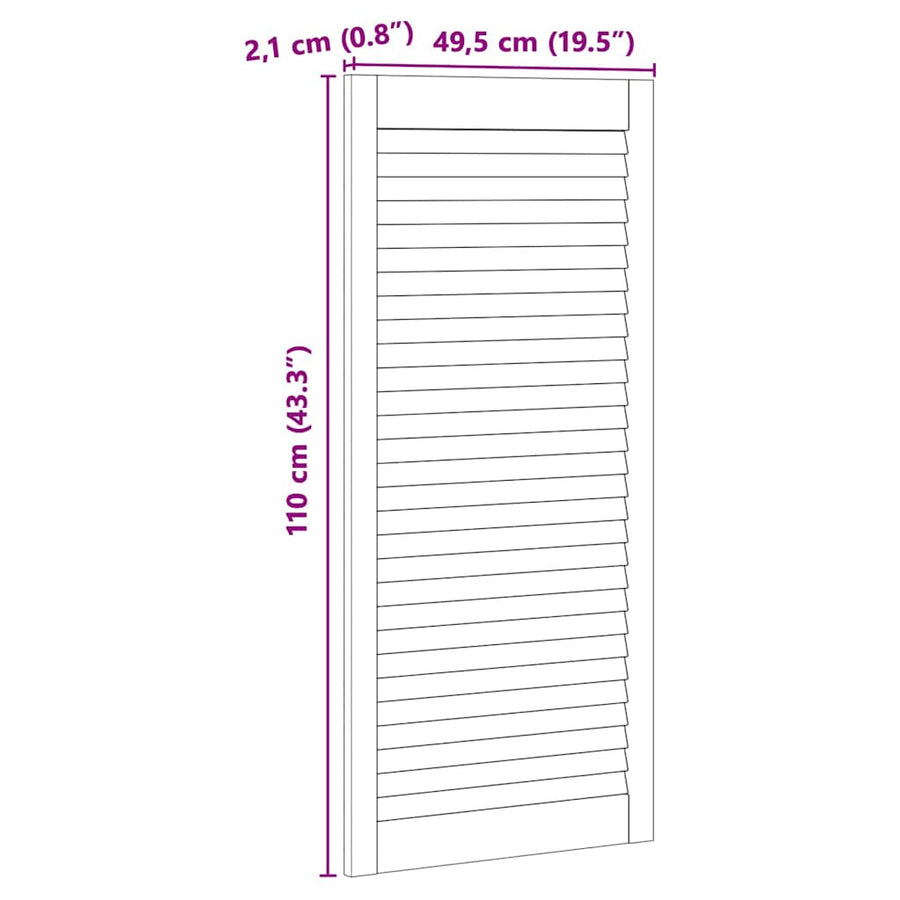 Kastdeuren 4 pcs Bruin 110 x 49.5 x 2.1 cm Massief grenenhout