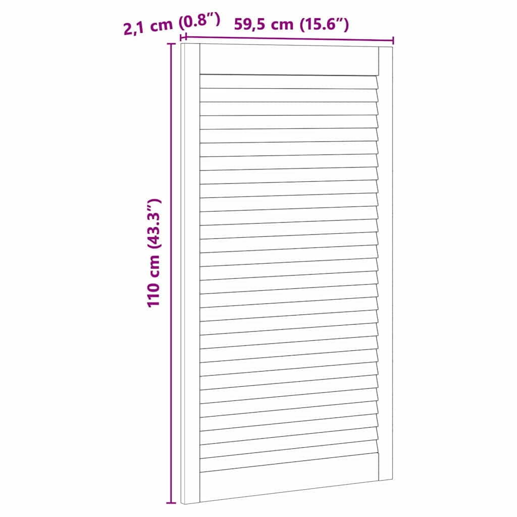 Kastdeuren 4 pcs Bruin 110 x 59.5 x 2.1 cm Massief grenenhout