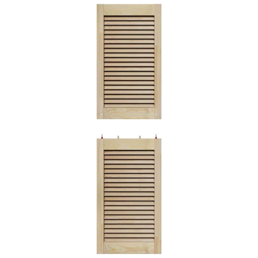 Kastdeuren 4 pcs Bruin 140.5 x 39.5 x 2.1 cm Massief grenenhout