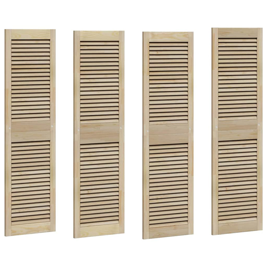 Kastdeuren 4 pcs Bruin 140.5 x 39.5 x 2.1 cm Massief grenenhout