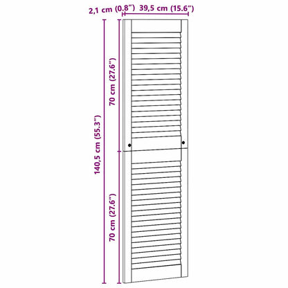 Kastdeuren 4 pcs Bruin 140.5 x 39.5 x 2.1 cm Massief grenenhout