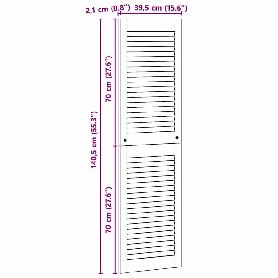 Kastdeuren 4 pcs Bruin 140.5 x 39.5 x 2.1 cm Massief grenenhout