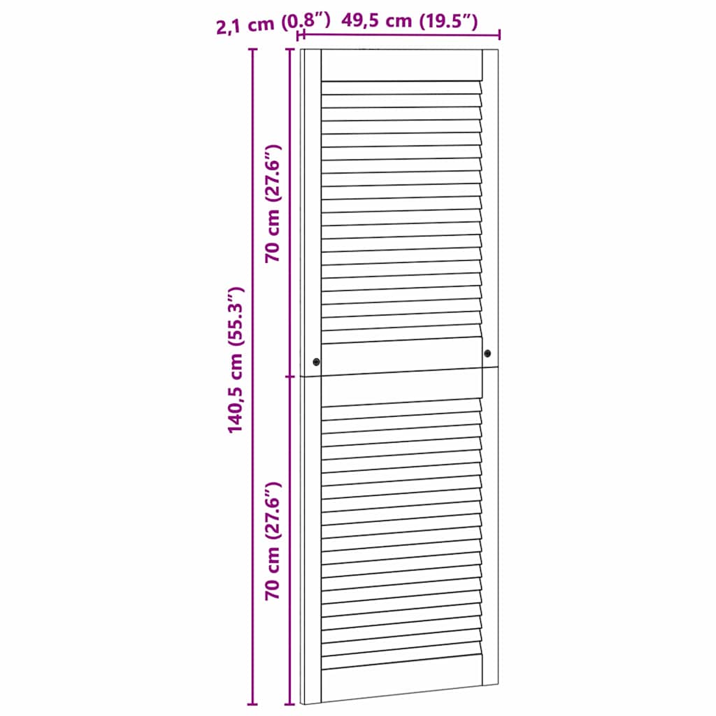 Kastdeuren 4 pcs Bruin 140.5 x 49.5 x 2.1 cm Massief grenenhout