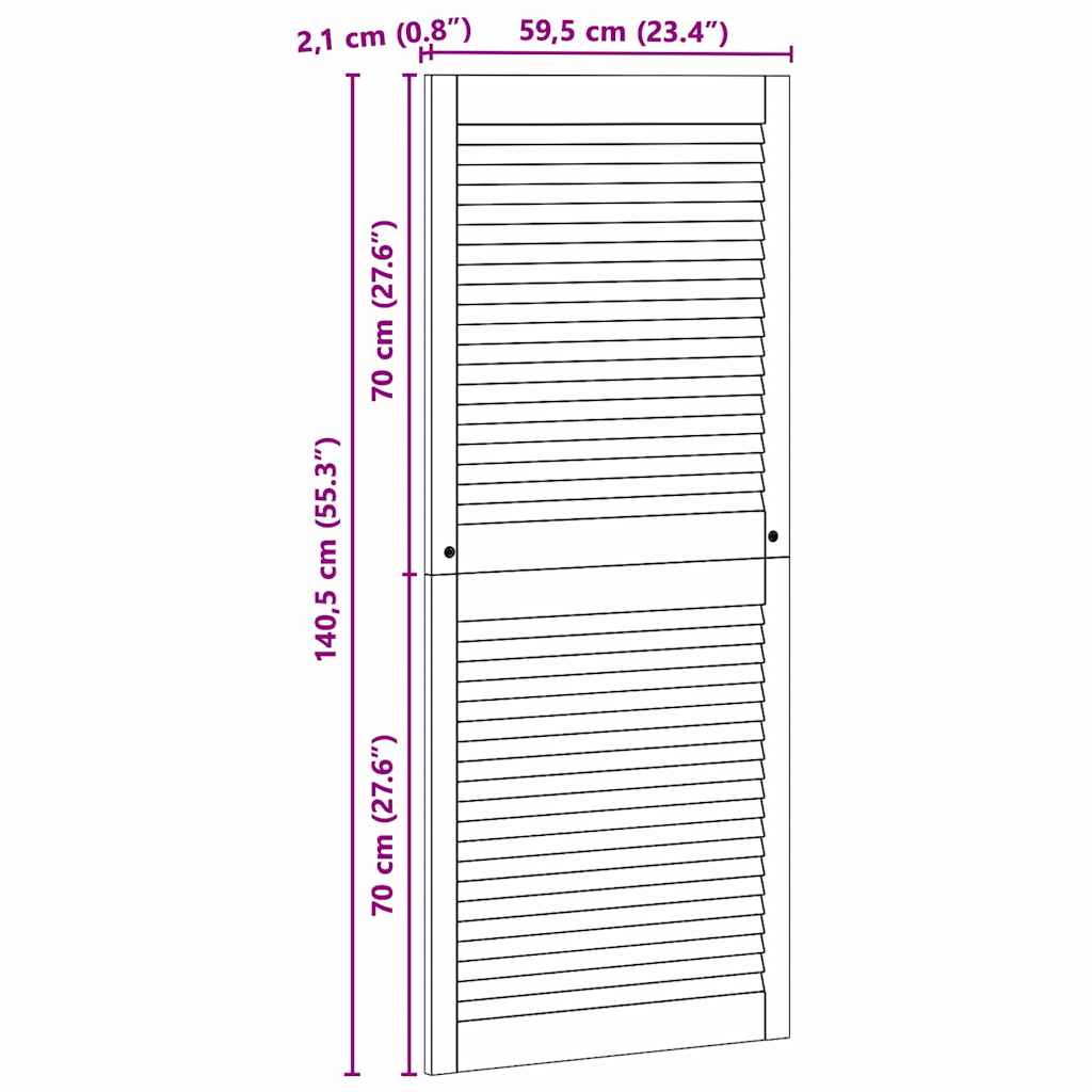 Kastdeuren 4 pcs Bruin 140.5 x 59.5 x 2.1 cm Massief grenenhout