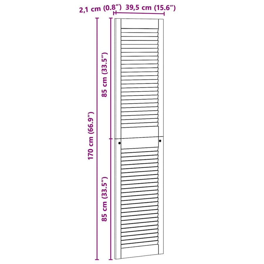 Kastdeuren 4 pcs Bruin 170 x 39.5 x 2.1 cm Massief grenenhout
