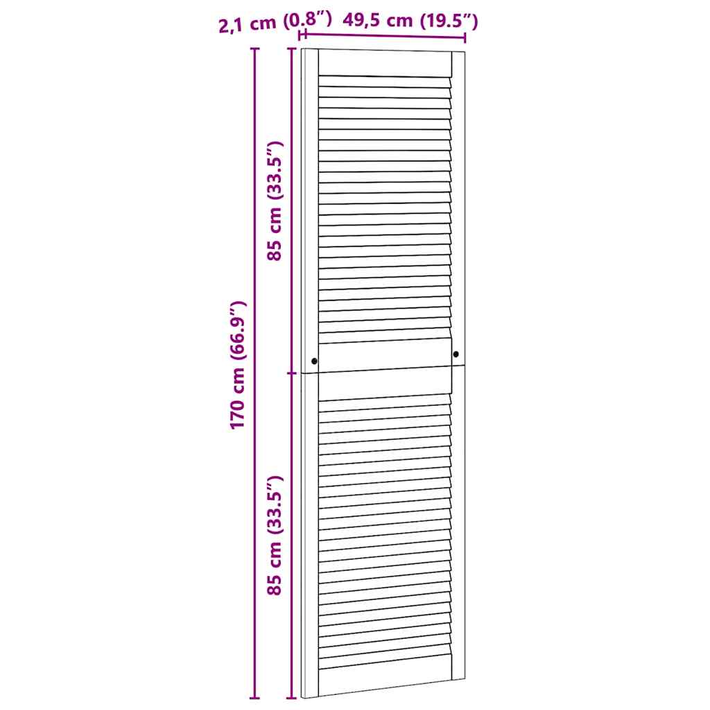 Kastdeuren 4 pcs Bruin 170 x 49.5 x 2.1 cm Massief grenenhout