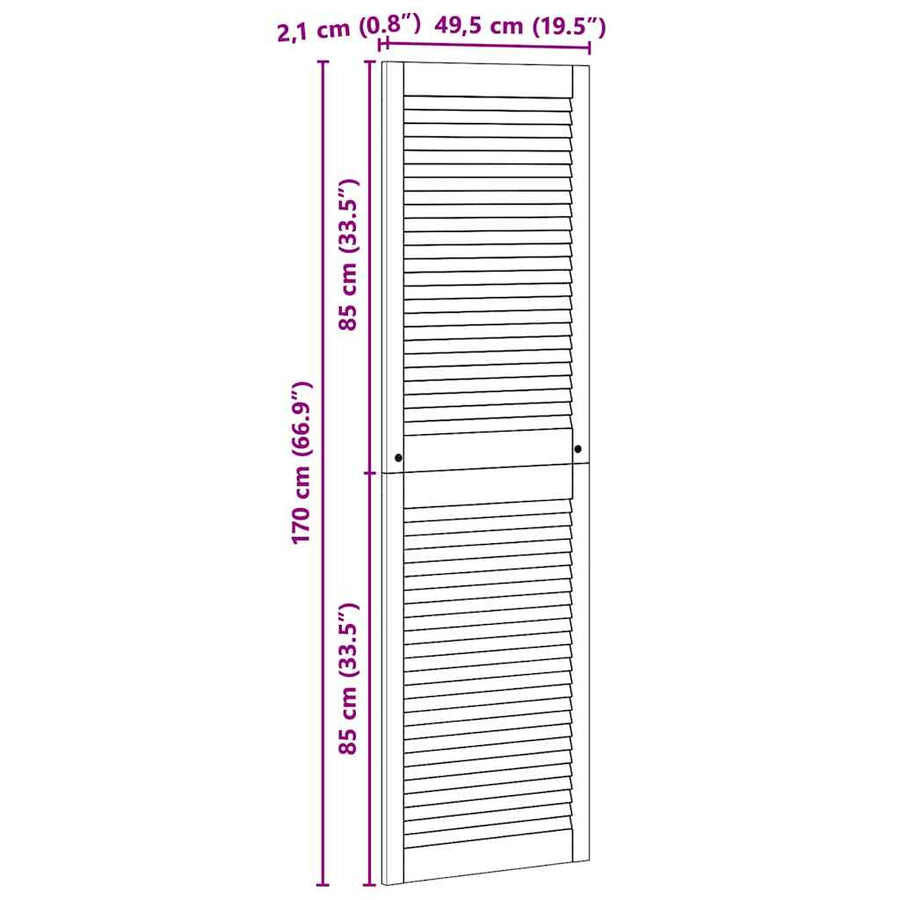 Kastdeuren 4 pcs Bruin 170 x 49.5 x 2.1 cm Massief grenenhout