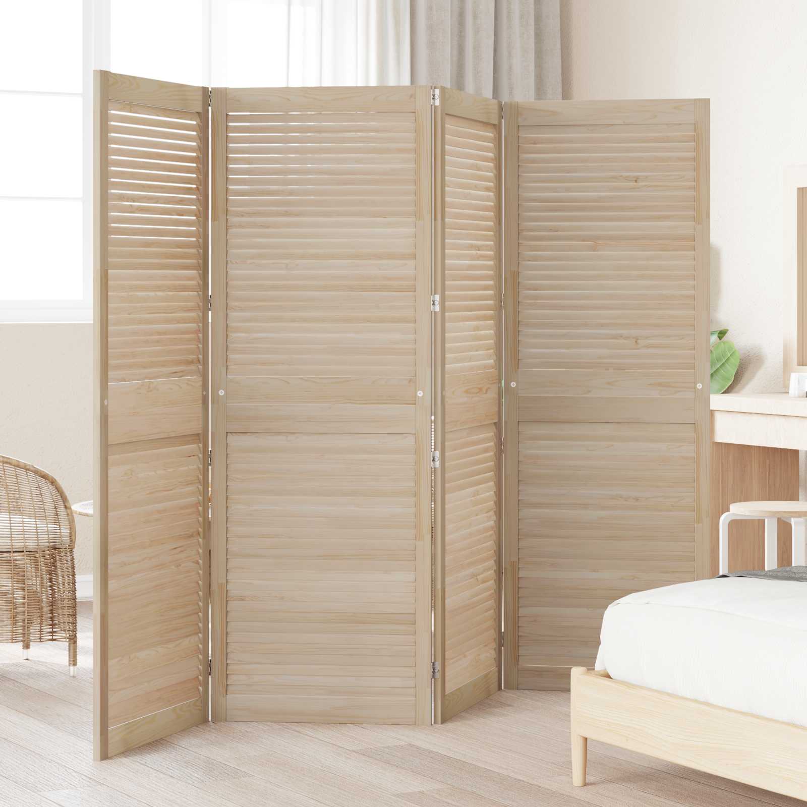 Kastdeur 4 pcs Naturel 170 x 2,1 x 59,5 cm Massief grenenhout