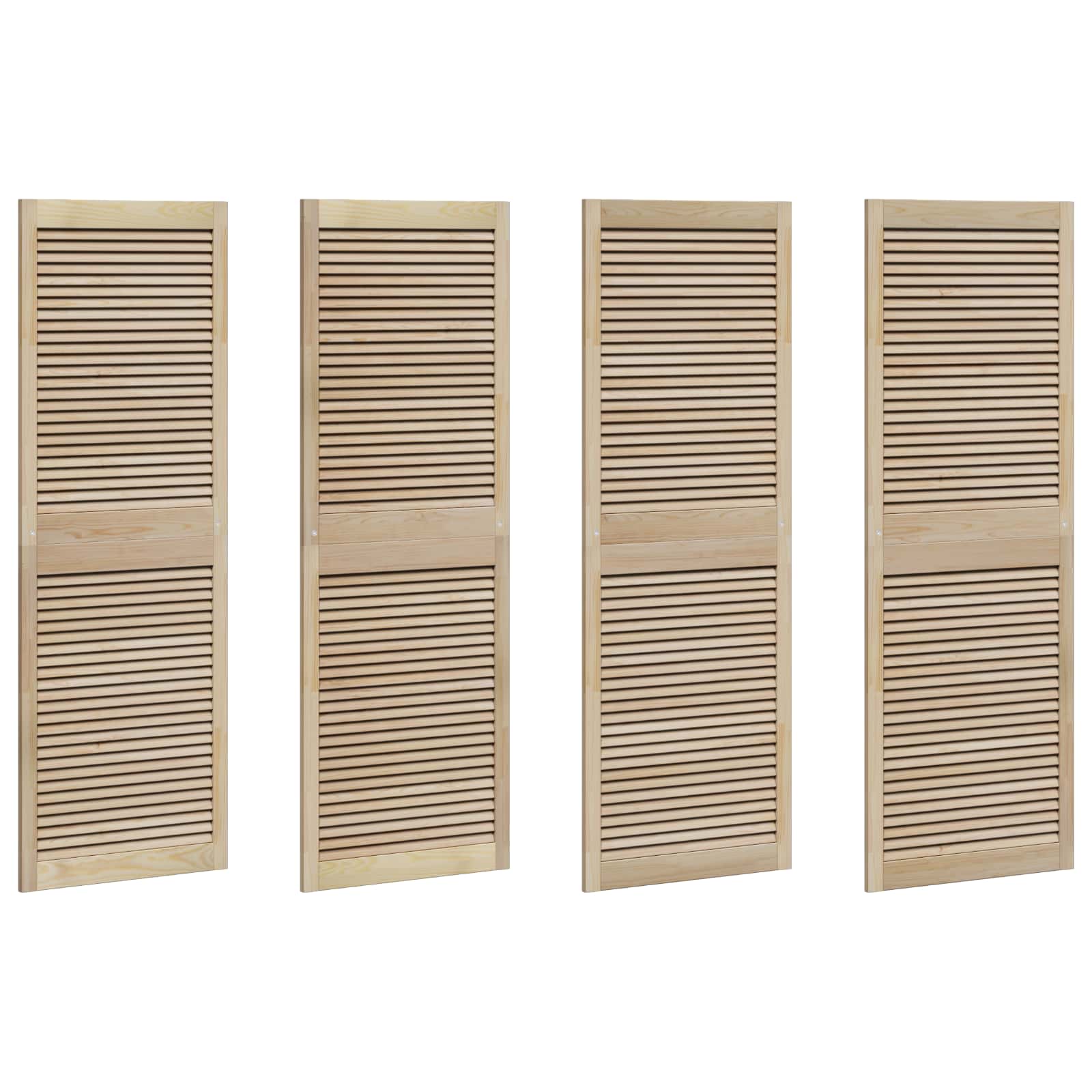 Kastdeur 4 pcs Naturel 170 x 2,1 x 59,5 cm Massief grenenhout