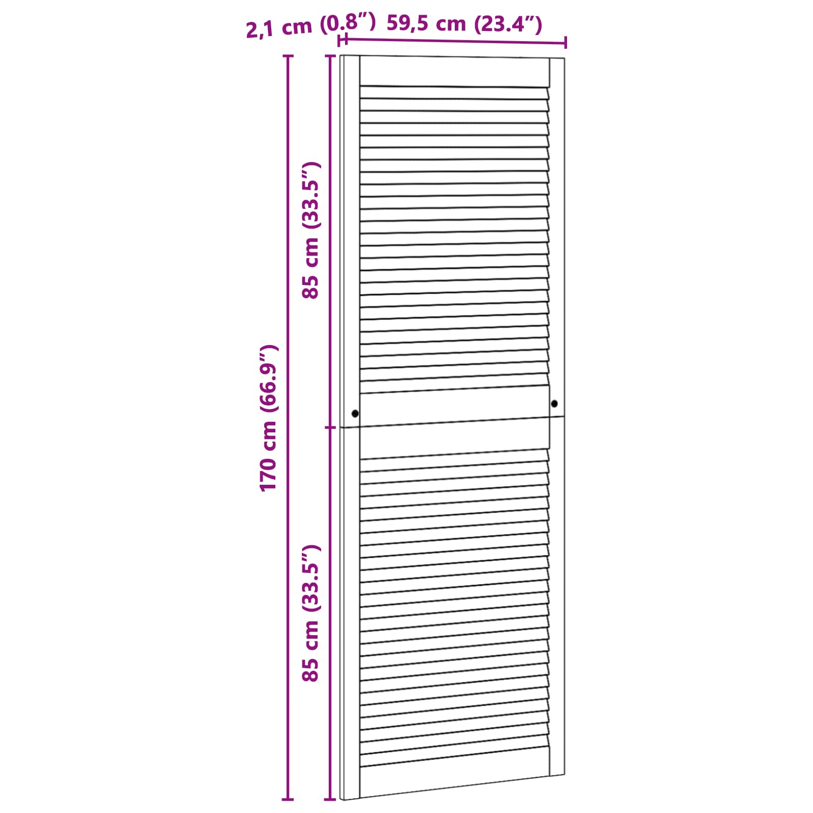 Kastdeur 4 pcs Naturel 170 x 2,1 x 59,5 cm Massief grenenhout