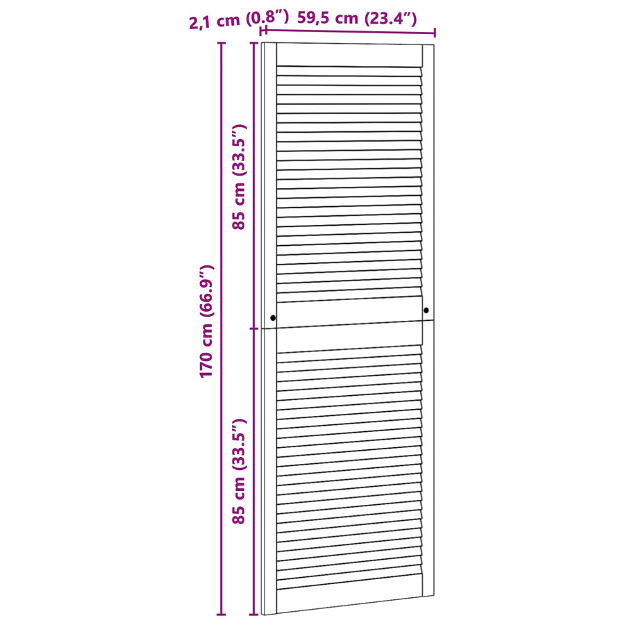 Kastdeur 4 pcs Naturel 170 x 2,1 x 59,5 cm Massief grenenhout