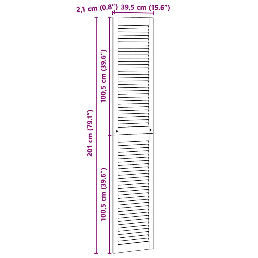 Kastdeur 4 pcs Naturel 201 x 2,1 x 39,5 cm Massief grenenhout