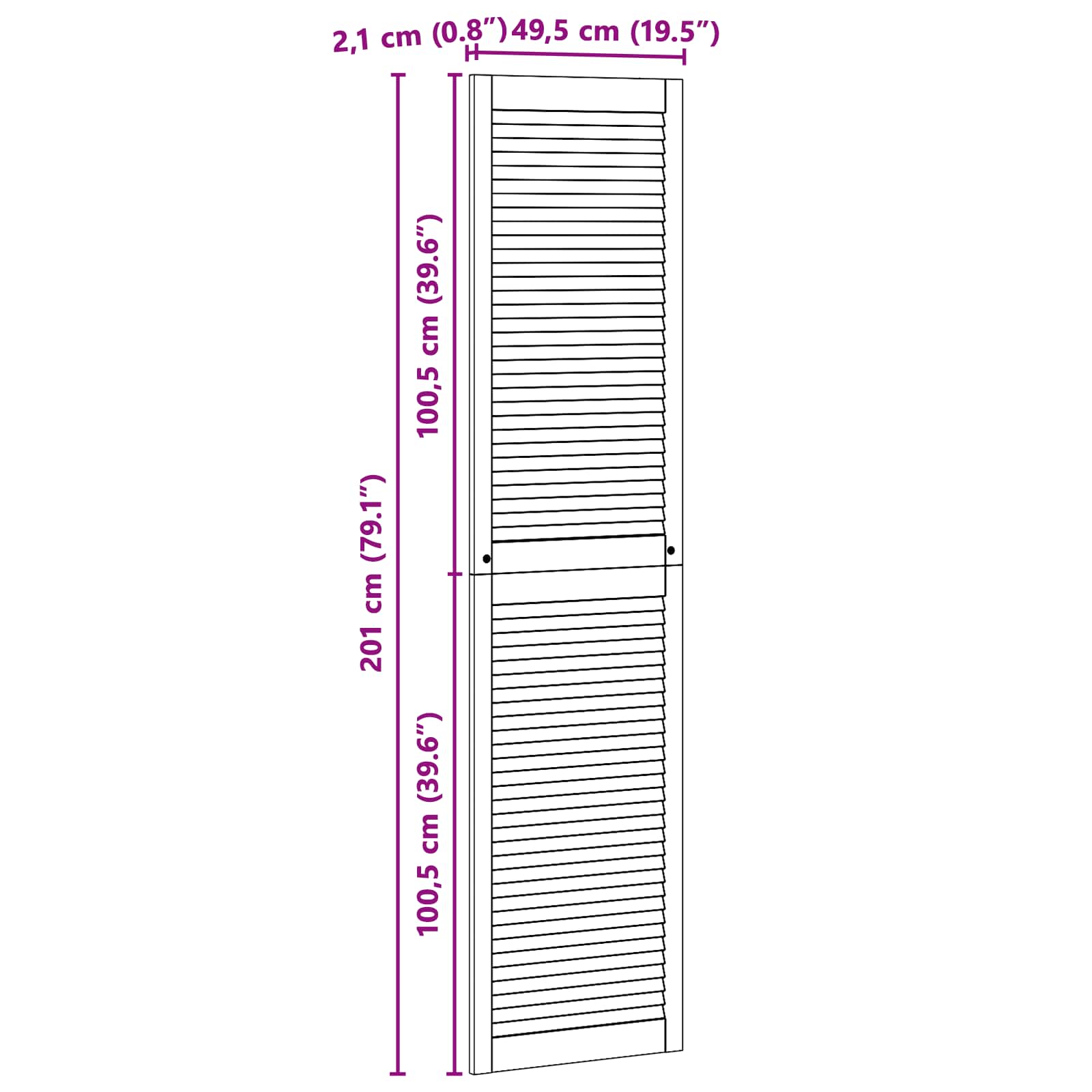 Kastdeur 4 pcs Naturel 201 x 2,1 x 49,5 cm Massief grenenhout