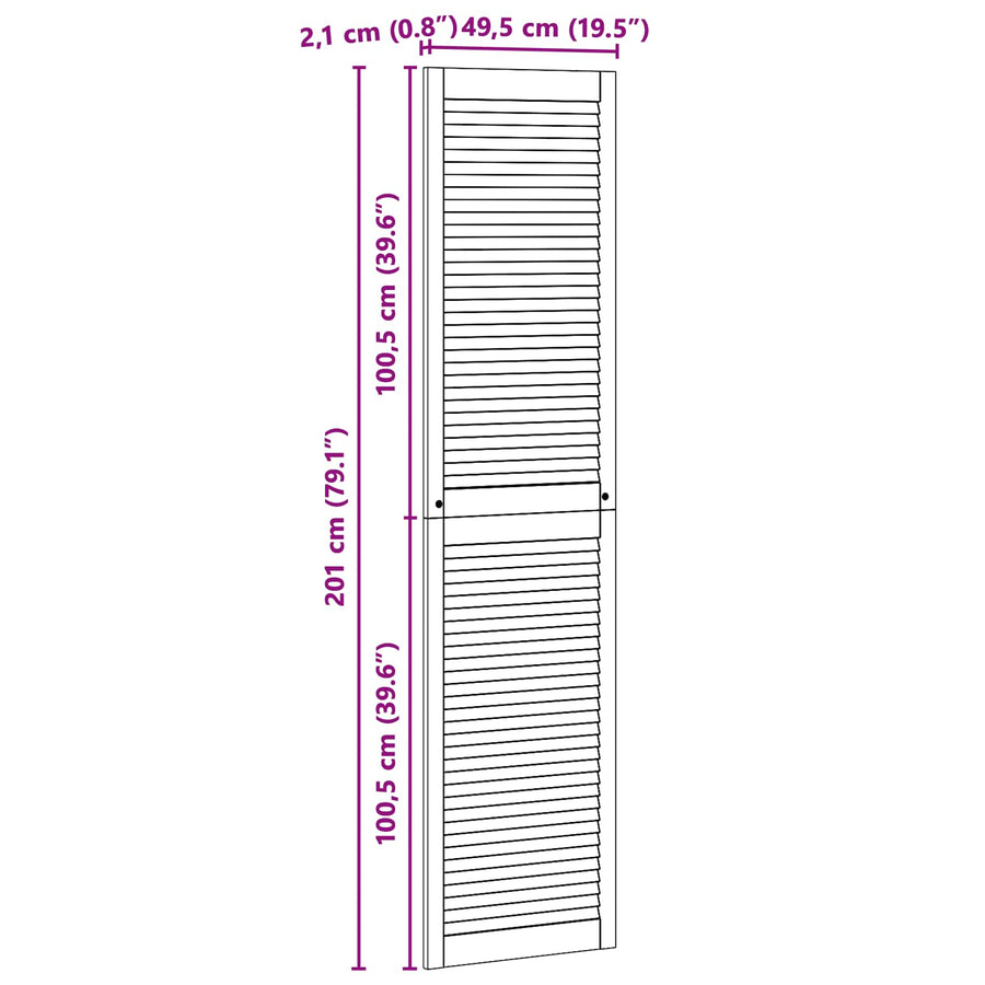Kastdeur 4 pcs Naturel 201 x 2,1 x 49,5 cm Massief grenenhout