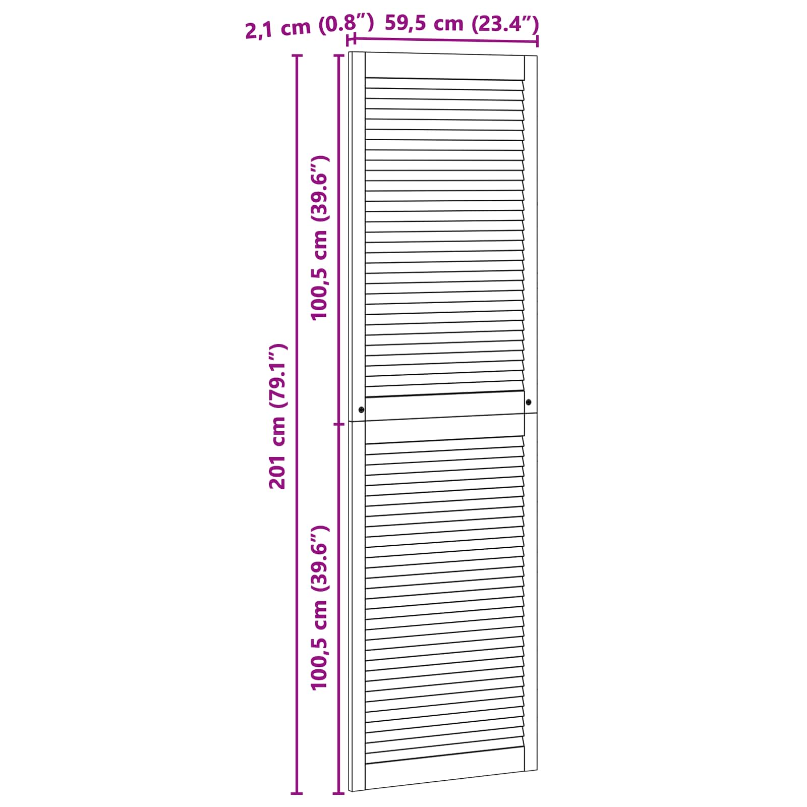 Kastdeur 4 Pcs 201 X 2,1 X 59,5 Cm Massief Grenenhout Naturel 4