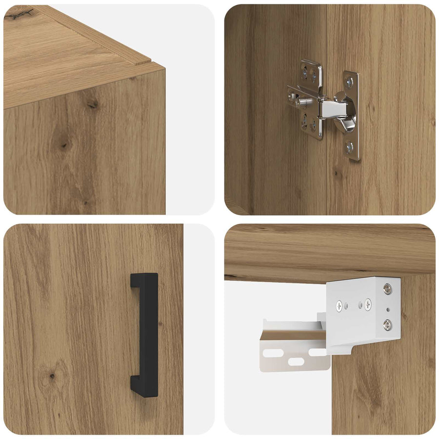 Wandkast 2 pcs Artisan Eiken 69,5 x 34 x 90 cm Bewerkt hout
