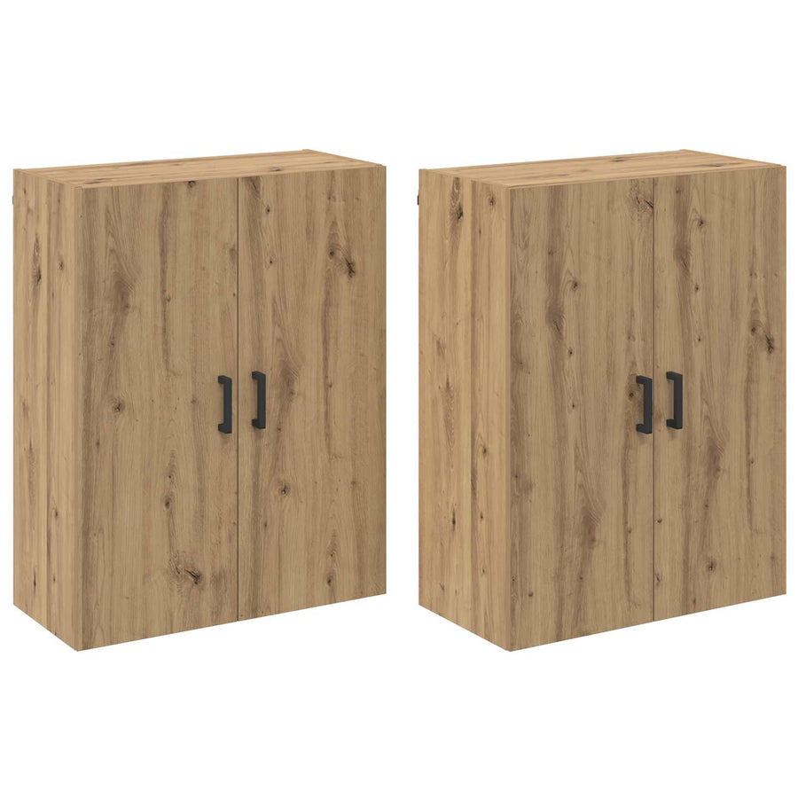 Wandkast 2 pcs Artisan Eiken 69,5 x 34 x 90 cm Bewerkt hout