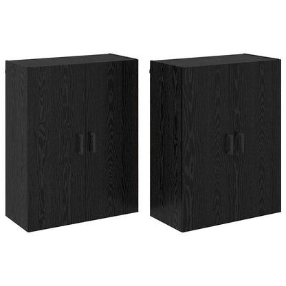 Wandkast 2 pcs Zwart Eiken 69,5 x 34 x 90 cm Bewerkt hout