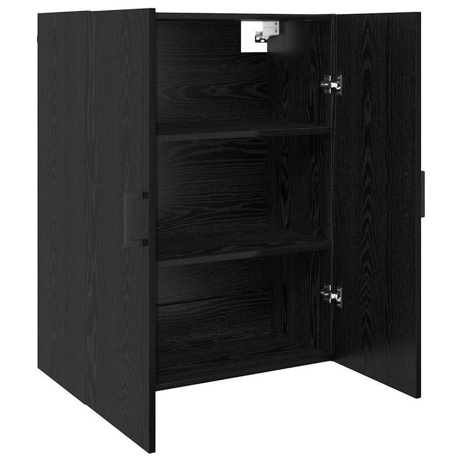 Wandkast 2 pcs Zwart Eiken 69,5 x 34 x 90 cm Bewerkt hout