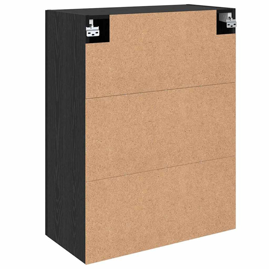Wandkast 2 pcs Zwart Eiken 69,5 x 34 x 90 cm Bewerkt hout