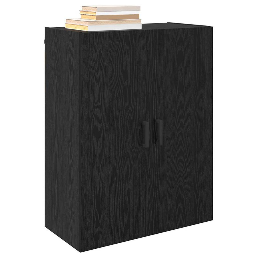 Wandkast 2 pcs Zwart Eiken 69,5 x 34 x 90 cm Bewerkt hout