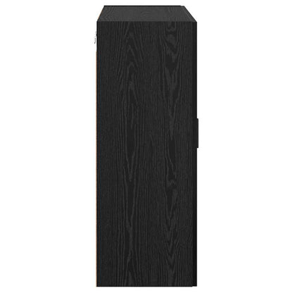 Wandkast 2 pcs Zwart Eiken 69,5 x 34 x 90 cm Bewerkt hout