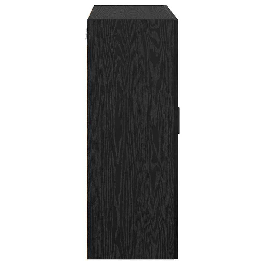 Wandkast 2 pcs Zwart Eiken 69,5 x 34 x 90 cm Bewerkt hout