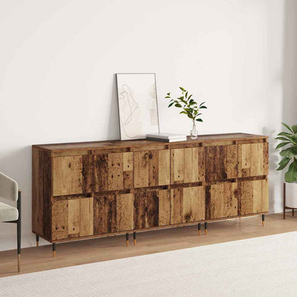 Opbergkast 3 pcs Oudhout 60 x 35 x 70 cm