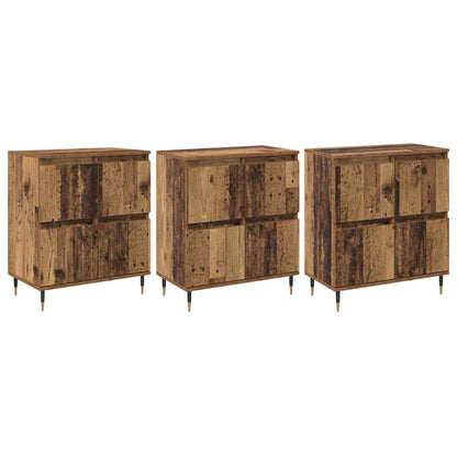 Opbergkast 3 pcs Oudhout 60 x 35 x 70 cm