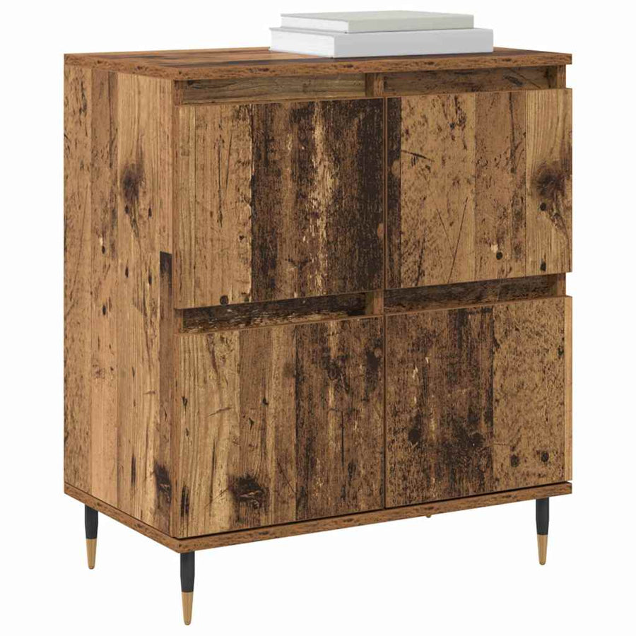 Opbergkast 3 pcs Oudhout 60 x 35 x 70 cm
