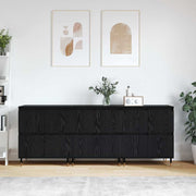 Opbergkast 3 delen 60x35x70 cm zwart eiken