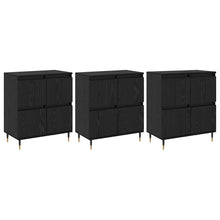 Opbergkast 3 pcs Zwart Eiken 60 x 35 x 70 cm