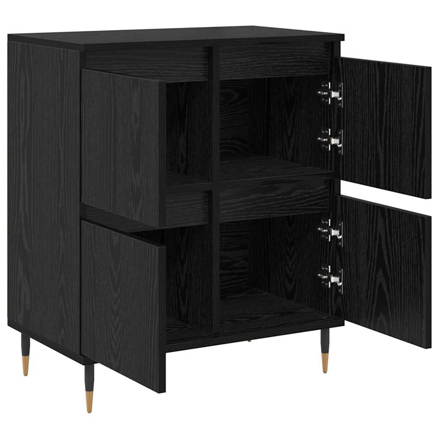 Opbergkast 3 pcs Zwart Eiken 60 x 35 x 70 cm