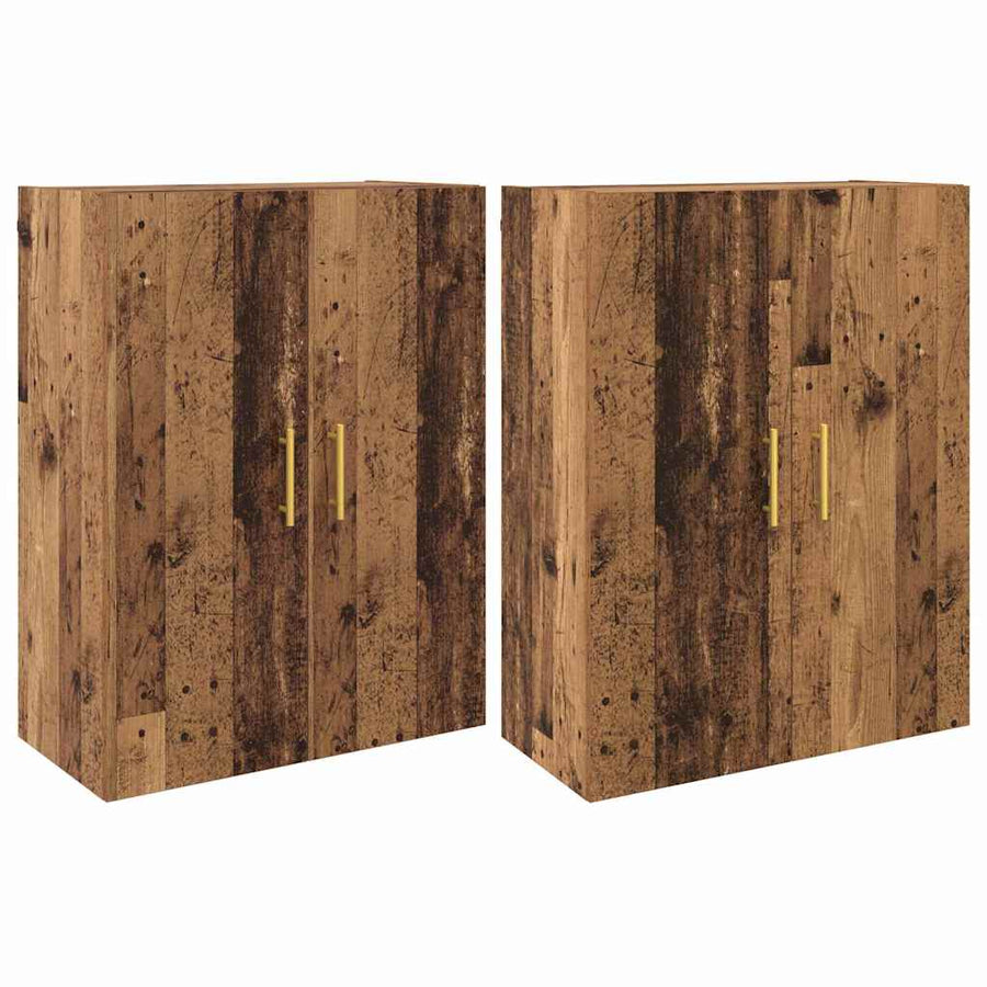 Wandkast 2 pcs Oudhout 69,5 x 34 x 90 cm Bewerkt hout