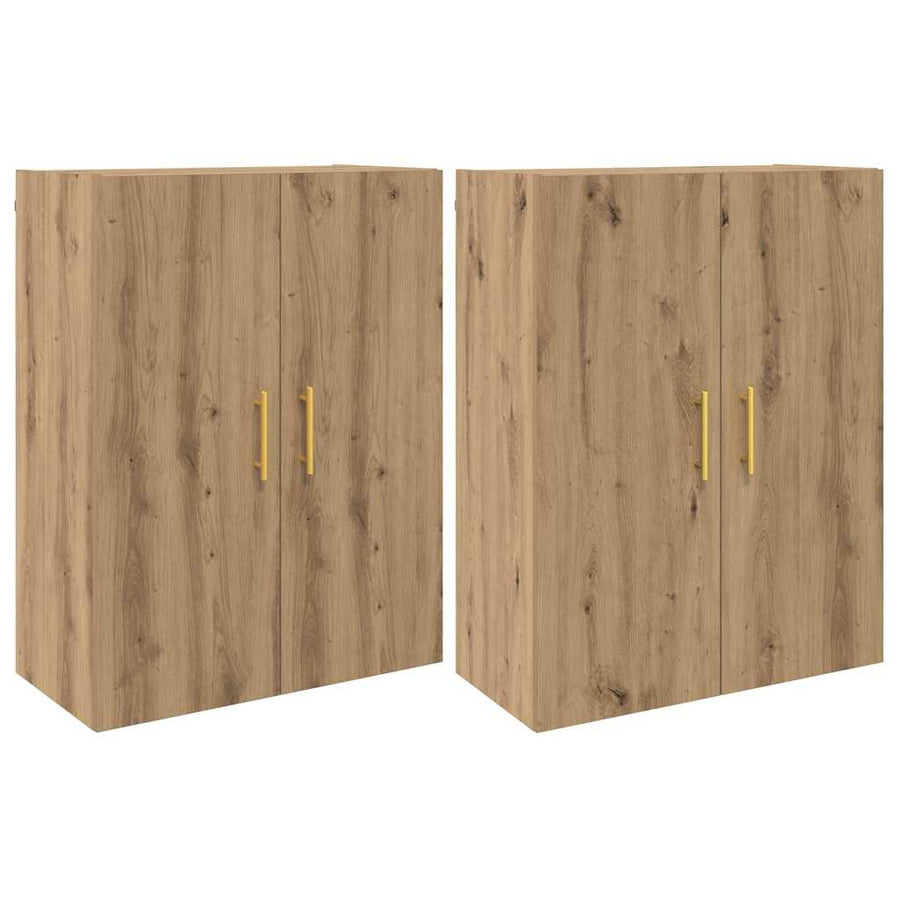Wandkast 2 pcs Artisan Eiken 69,5 x 34 x 90 cm Bewerkt hout